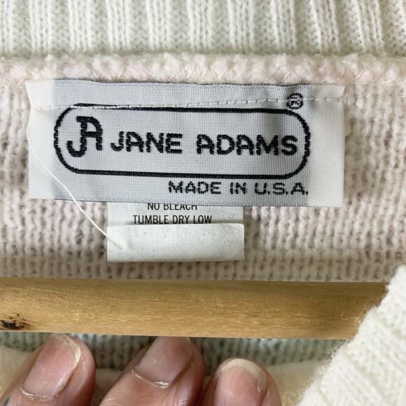 Vintage 90s Womens Sweater Sz M Cottage Pastel Soft Girl Grandma Indie USA Made - Picture 7 of 10